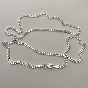 Unisex 925 Silver 22” 4mm necklace 22 inches cuban chain